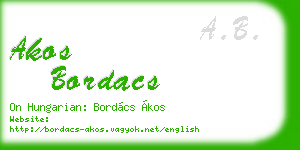 akos bordacs business card