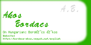 akos bordacs business card